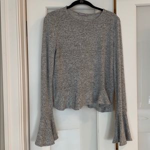 Bershka gray long sleeve top